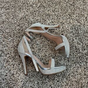 Elegant Silver High Heel Sandals